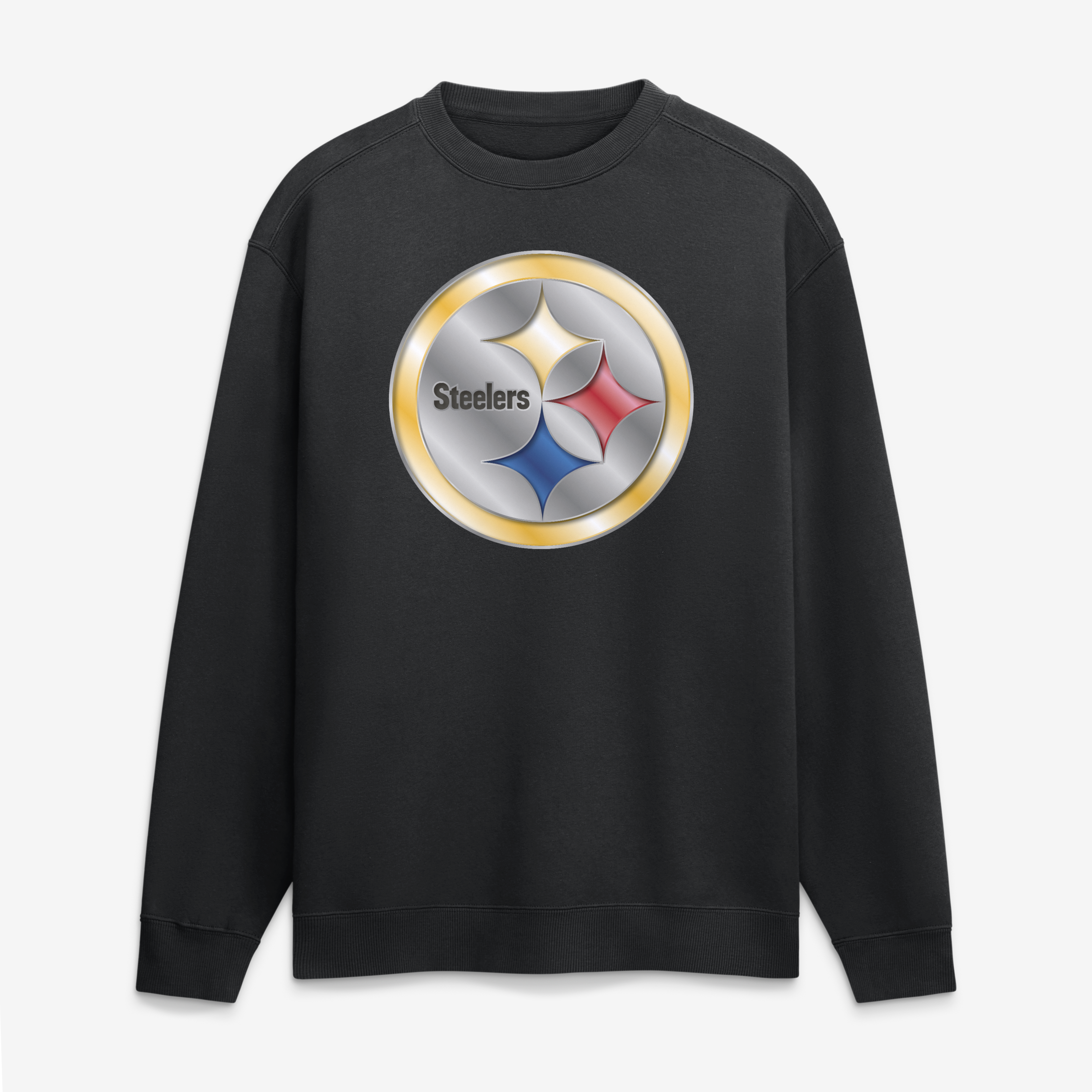 Men's Black Pittsburgh Steelers  Metallic Mascot Sweatshirt