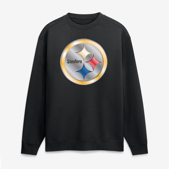 Men's Black Pittsburgh Steelers  Metallic Mascot Sweatshirt