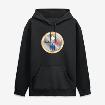 Men's Black Pittsburgh Steelers  Metallic Mascot Hoodie