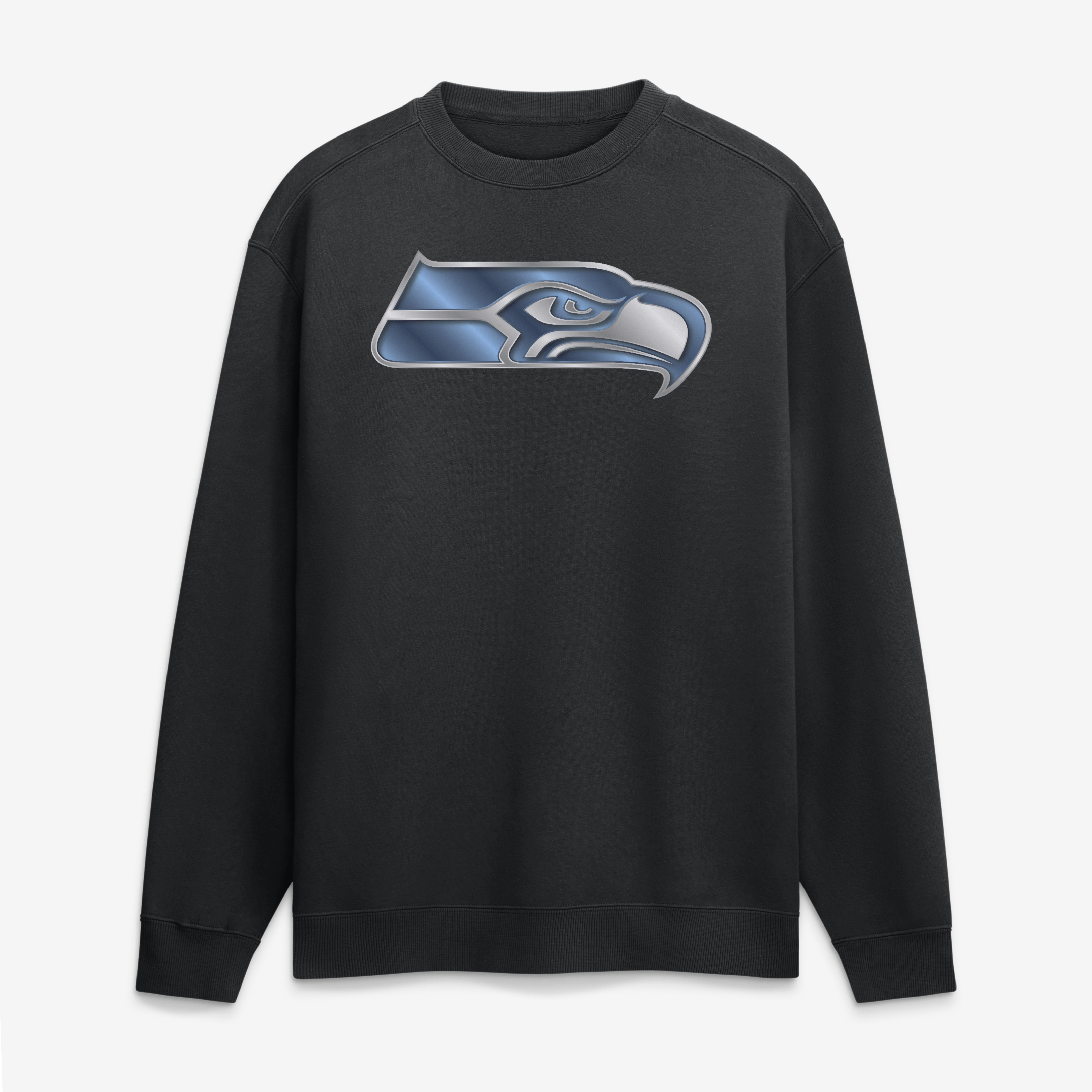 Men's Black Seattle Seahawks  Metallic Mascot Sweatshirt