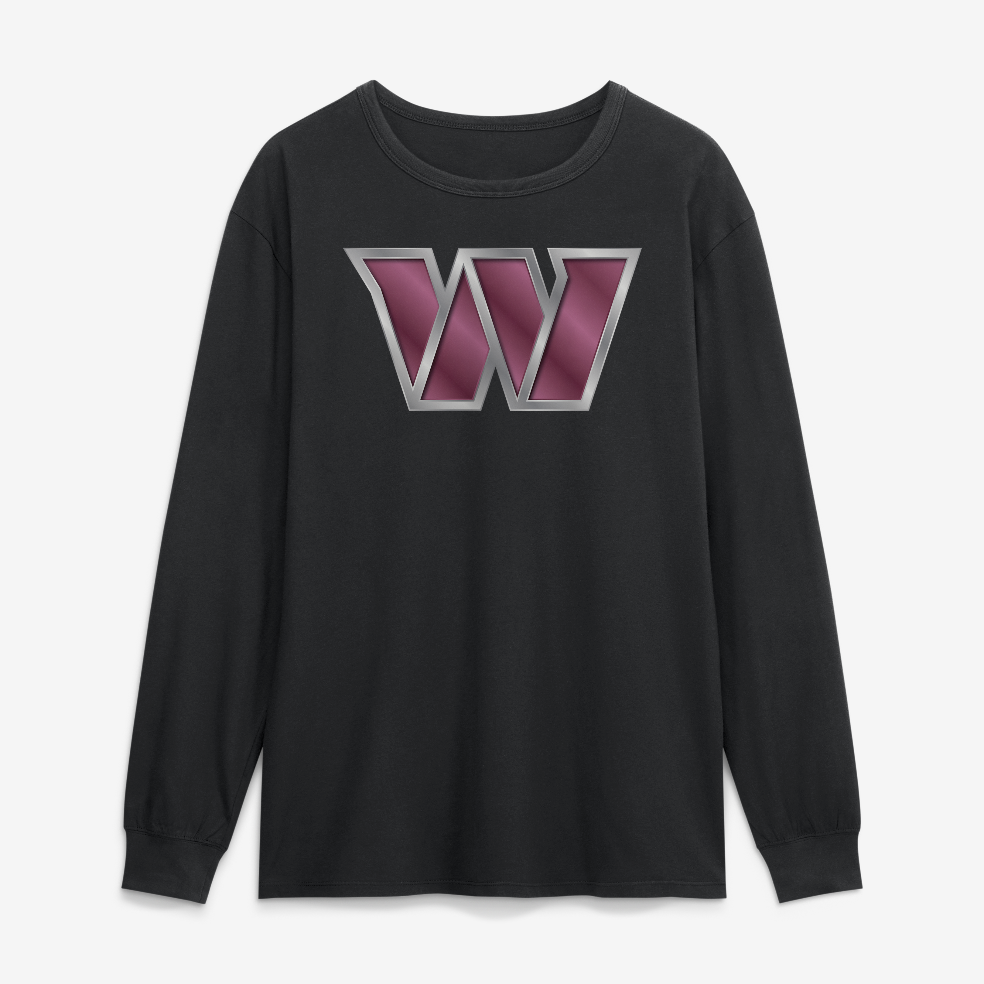 Men's Black Washington Commanders  Metallic Mascot Long Sleeve T-Shirt