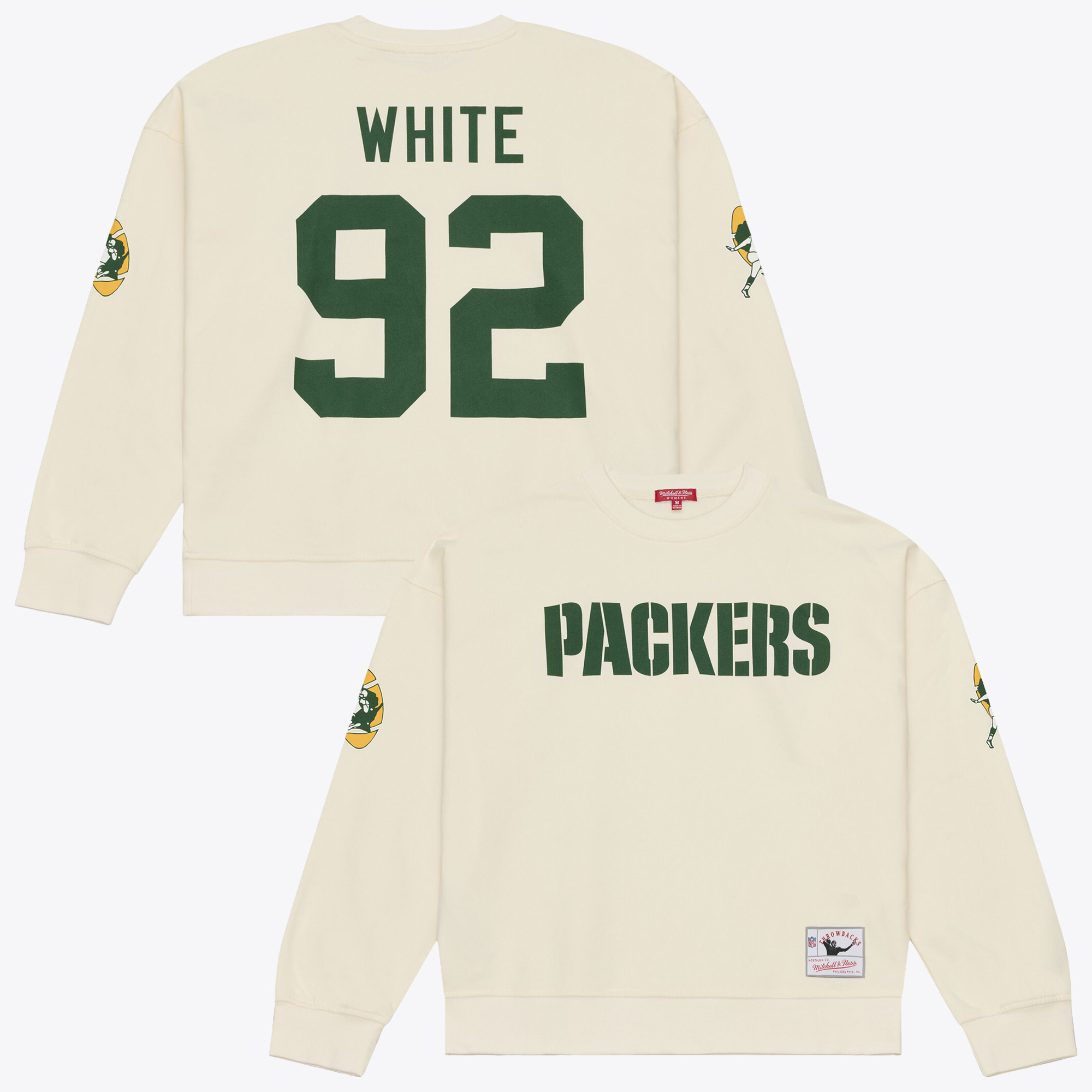 Mitchell & Ness Women's Mitchell Ness Reggie White Cream Green Bay Packers Name & Number Sweatshirt - Cream
