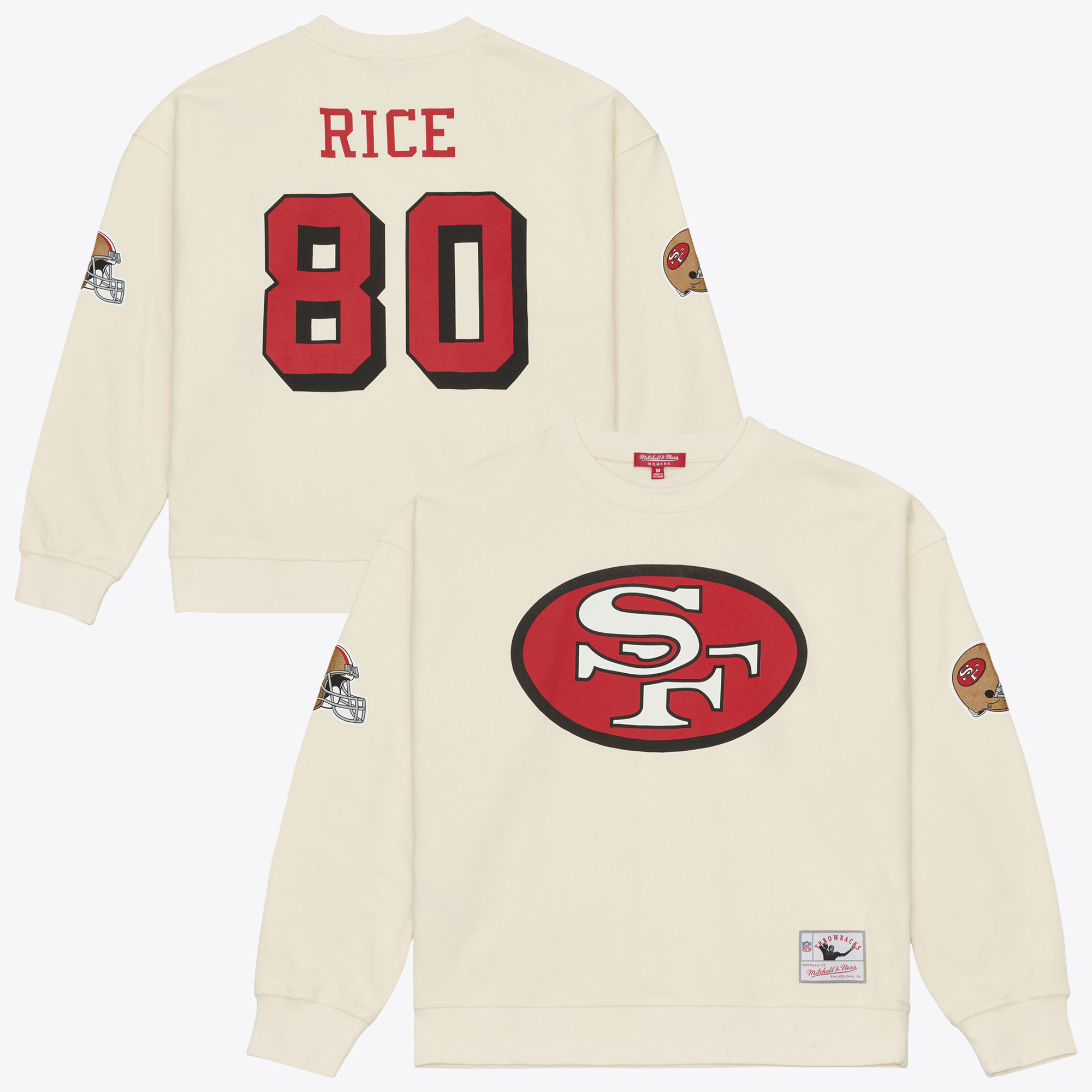 Mitchell & Ness Women's Jerry Rice Cream San Francisco 49ers Name & Number Sweatshirt - Cream