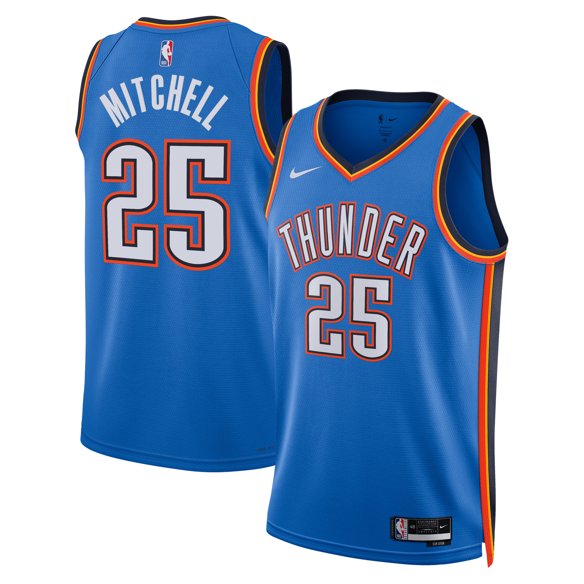 Camiseta Nike Icon Edition Swingman de los Oklahoma City Thunder - Azul - Ajay Mitchell - Unisex