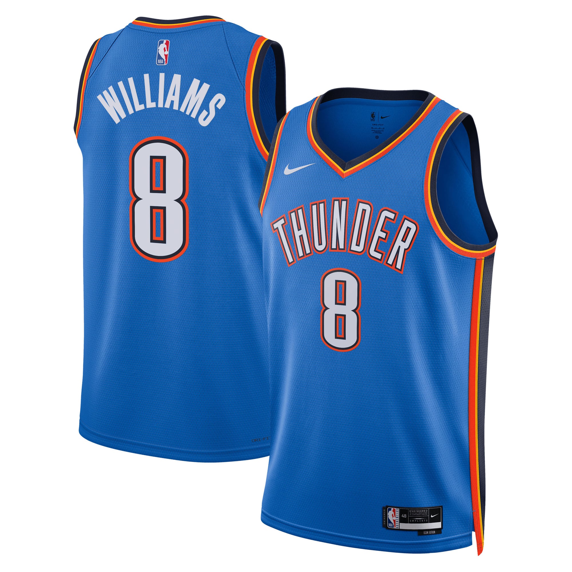 Camiseta Nike Icon Edition Swingman de los Oklahoma City Thunder - Azul - Jalen Williams - Unisex