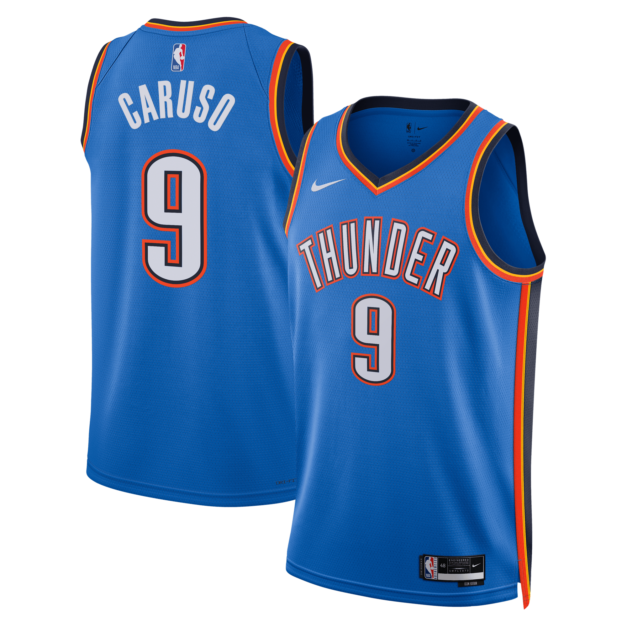 Camiseta Nike Icon Edition Swingman de los Oklahoma City Thunder - Azul - Alex Caruso - Unisex