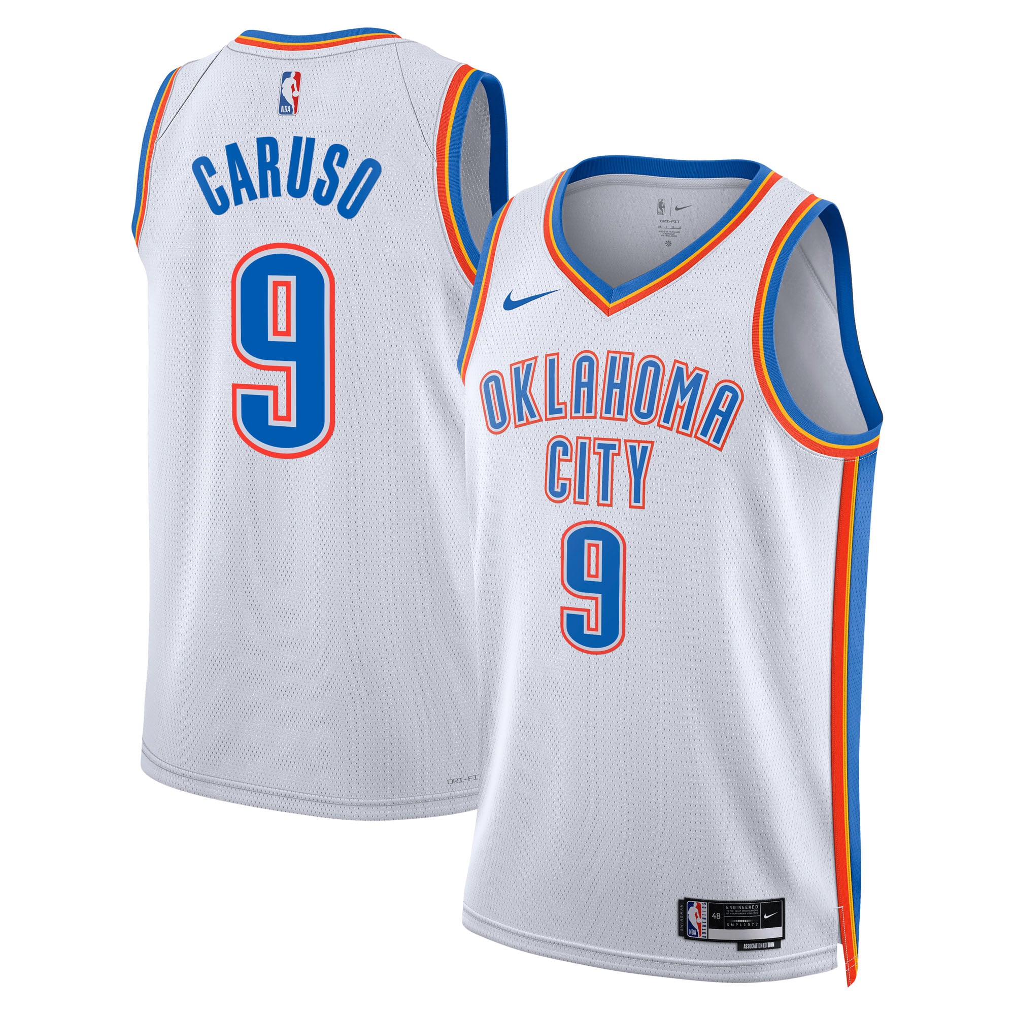 Camiseta Swingman Edición Asociación Nike de los Oklahoma City Thunder - Blanca - Alex Caruso - Unisex