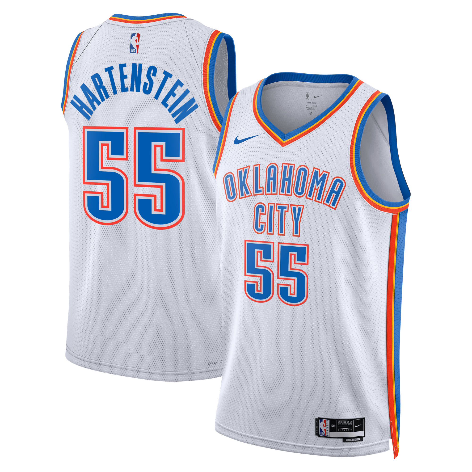 Camiseta Swingman Edición Asociación Nike de los Oklahoma City Thunder - Blanca - Isaiah Hartenstein - Unisex