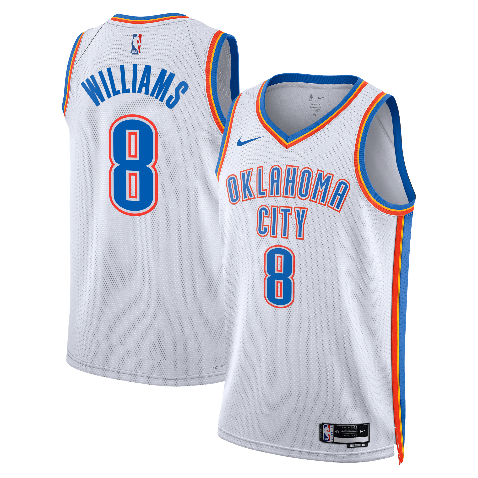 Camiseta Nike Association Edition Swingman de Oklahoma City Thunder - Blanca - Jalen Williams - Unisex