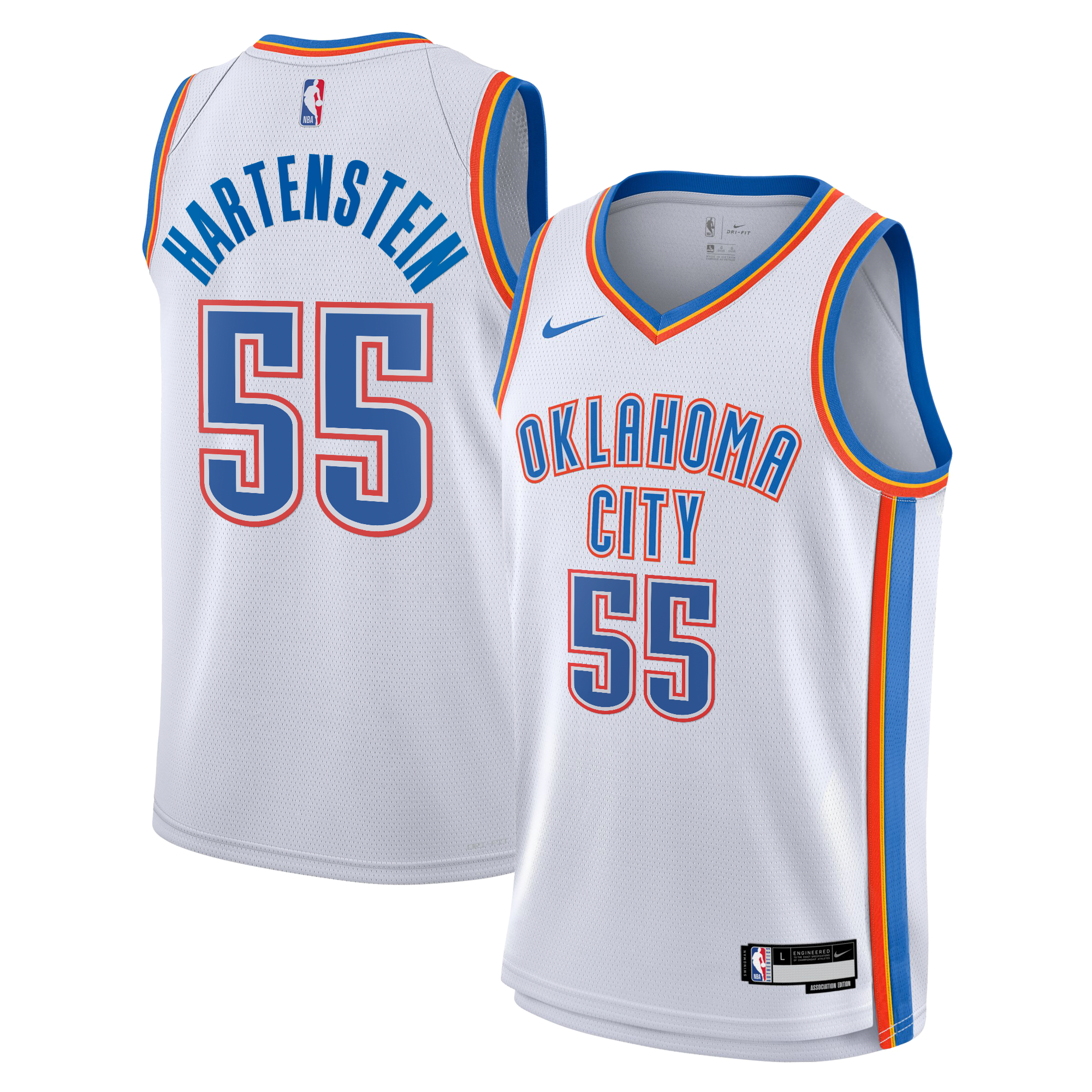 Camiseta Swingman Edición Asociación Nike de los Oklahoma City Thunder - Blanca - Isaiah Hartenstein - Juvenil