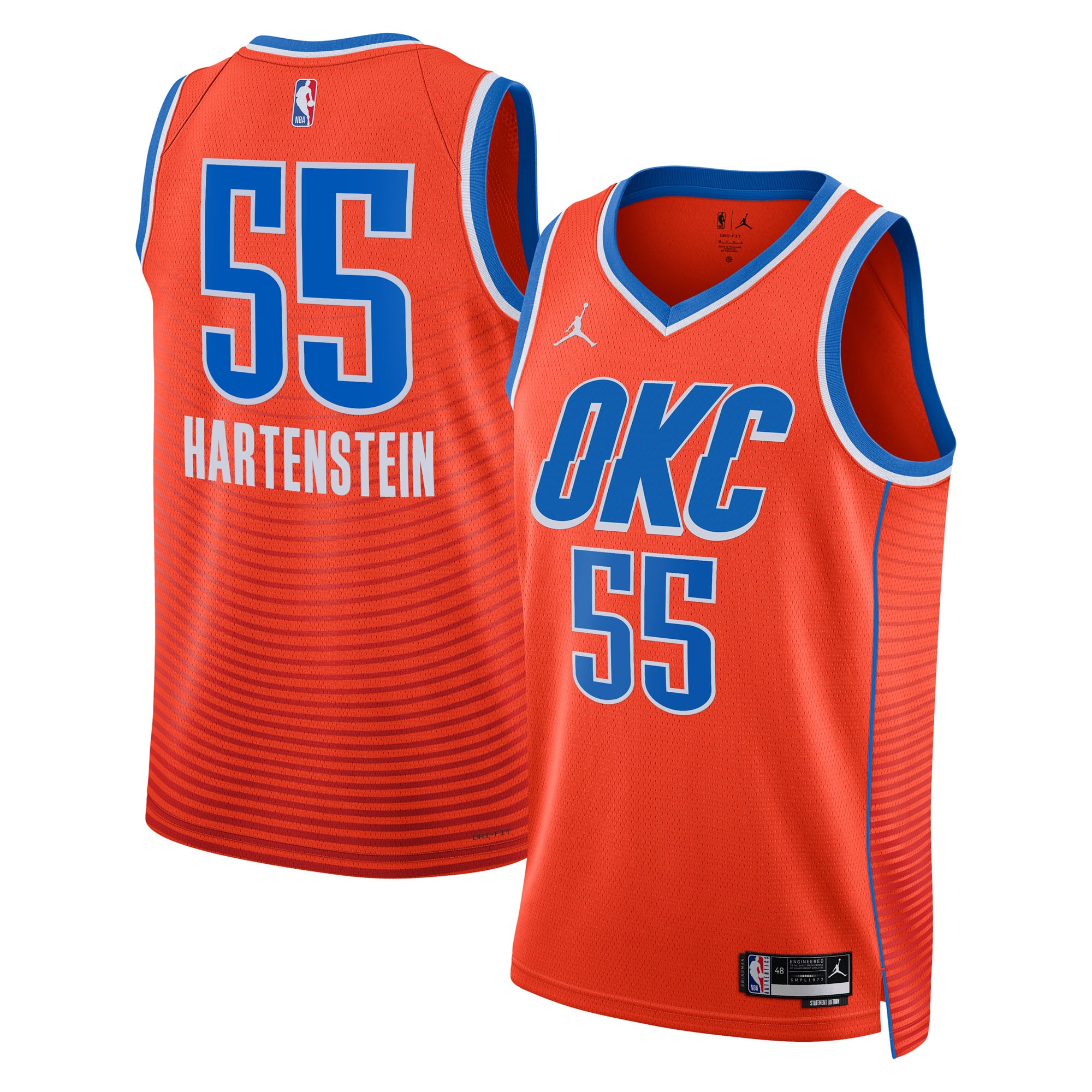 Camiseta Swingman Edición Jordan Brand Statement de los Oklahoma City Thunder - Naranja - Isaiah Hartenstein - Unisex