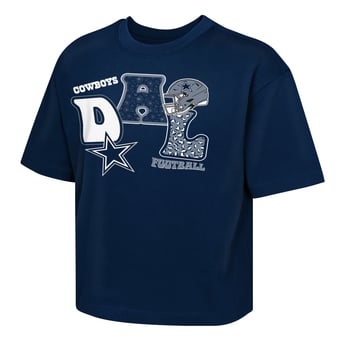 Girls Youth Outerstuff  Navy Dallas Cowboys Team Quilt T-Shirt
