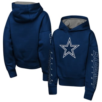 Girls Youth Outerstuff Navy Dallas Cowboys Miss Tailgate Color Block Hoodie