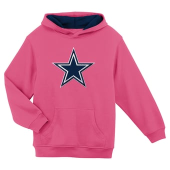 Girls Youth Outerstuff  Pink Dallas Cowboys Prime Fleece Pullover Hoodie
