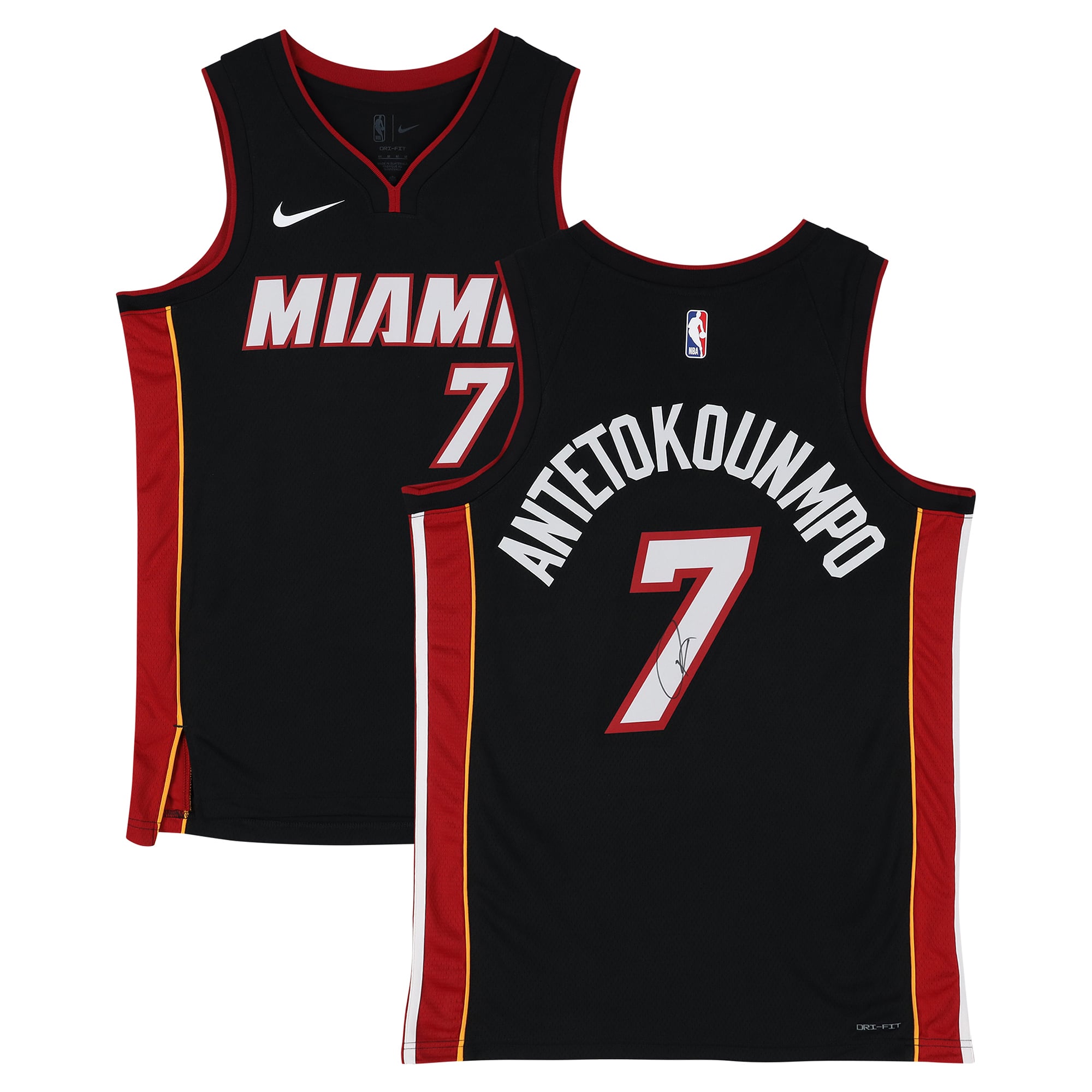 Giannis Antetokounmpo Miami Heat Autographed Nike Black Icon Swingman Jersey