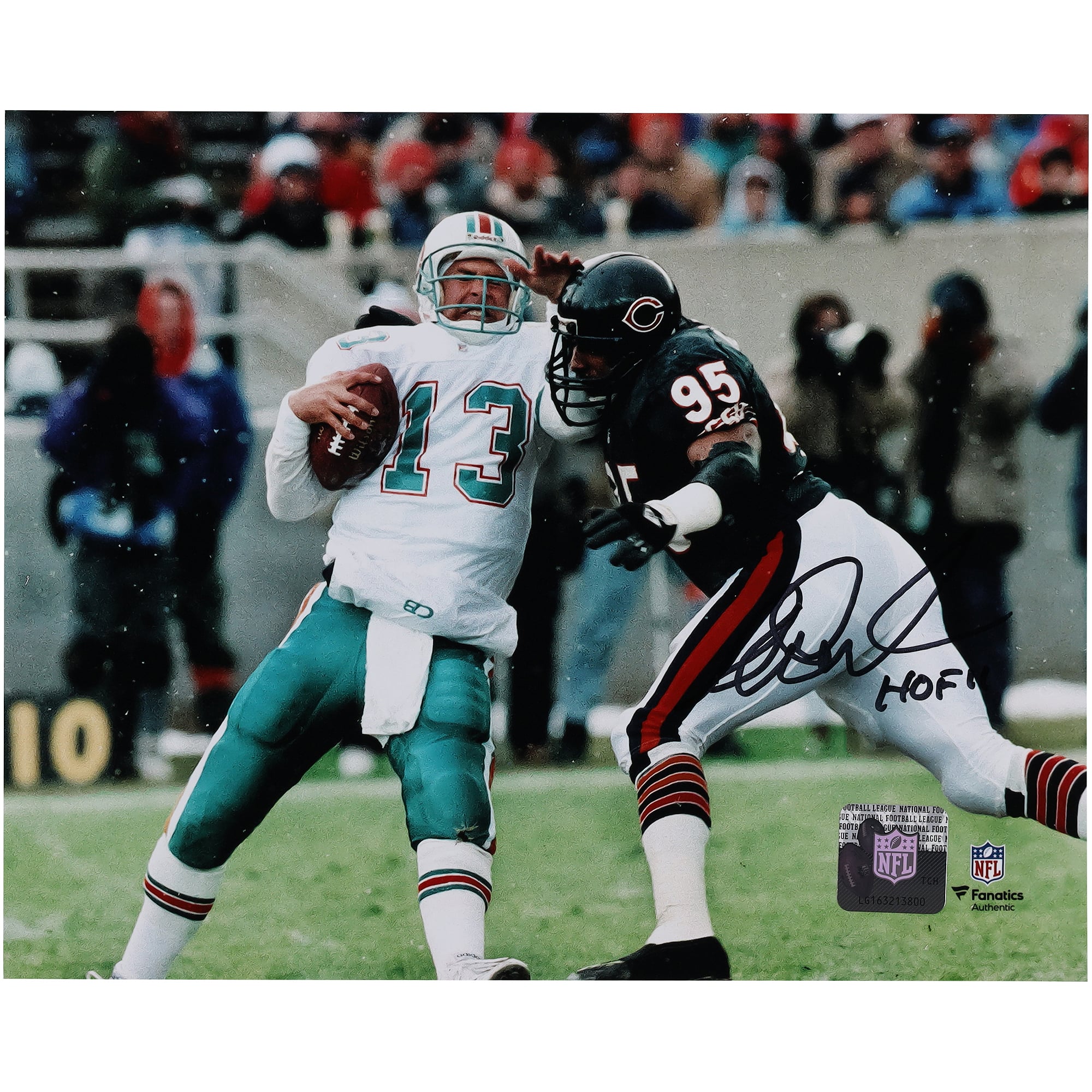 Richard Dent Chicago Bears Autographed 8" x 10" Sacking Dan Marino Photograph with "HOF 11" Inscription