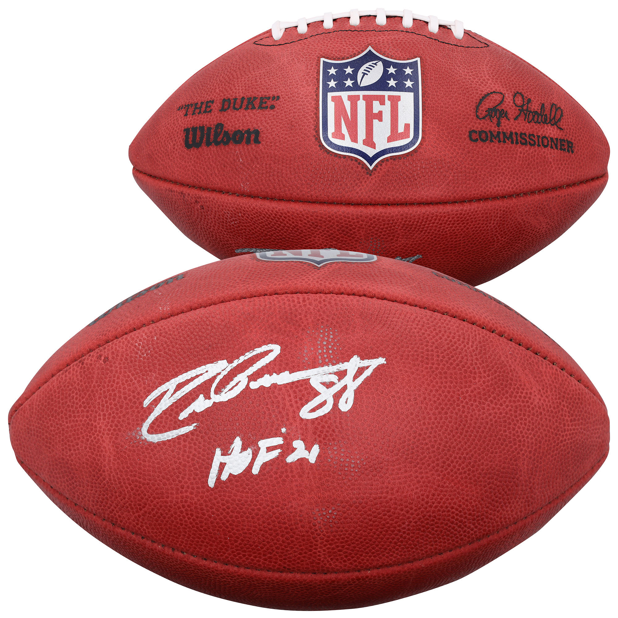 Drew Pearson Dallas Cowboys Autographed Wilson Duke Full Color Football with "HOF 21" Inscription