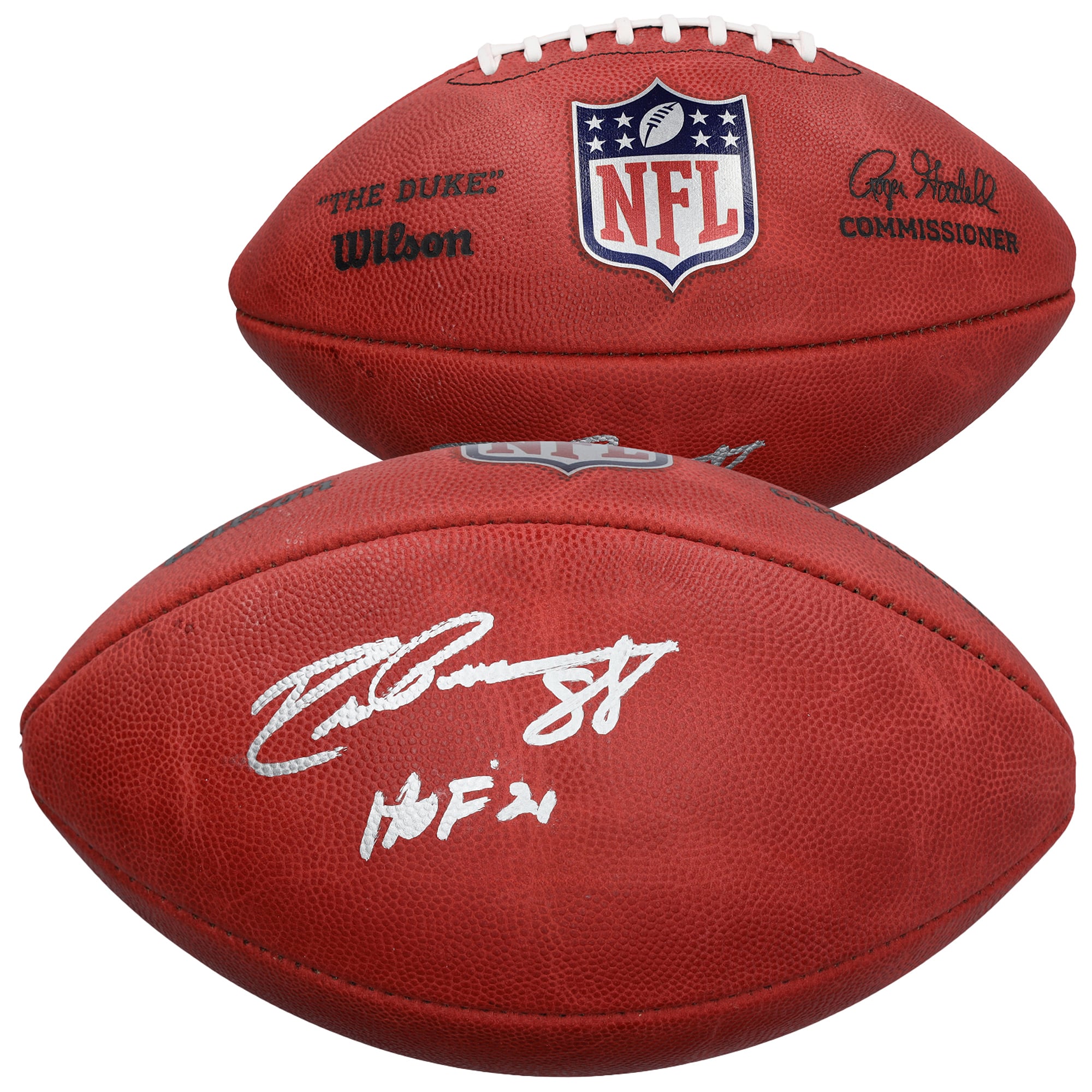 Drew Pearson Dallas Cowboys Autographed Wilson Duke Full Color Football with "HOF 21" Inscription