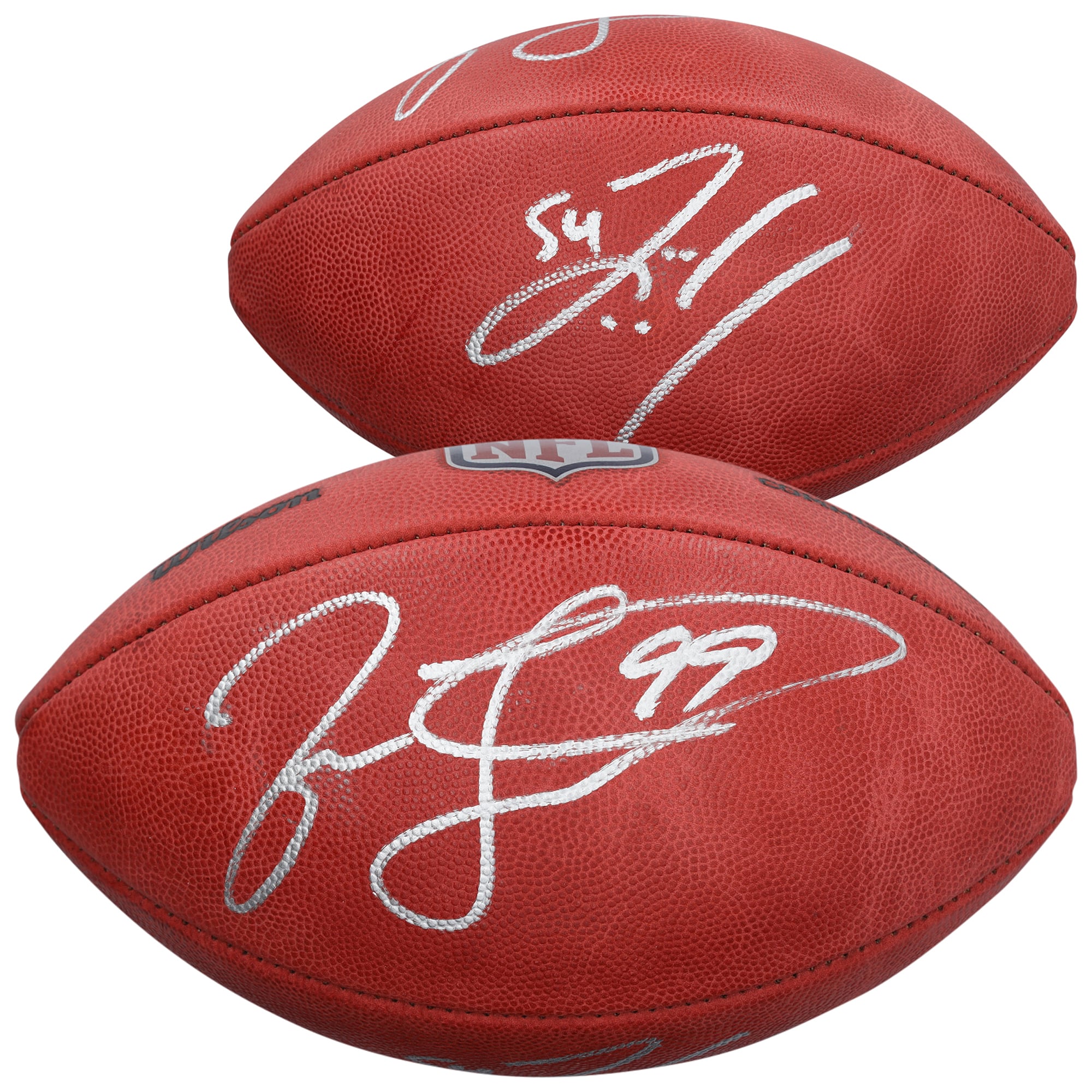 Zach Thomas & Jason Taylor Miami Dolphins Autographed Wilson Duke Full Color Football