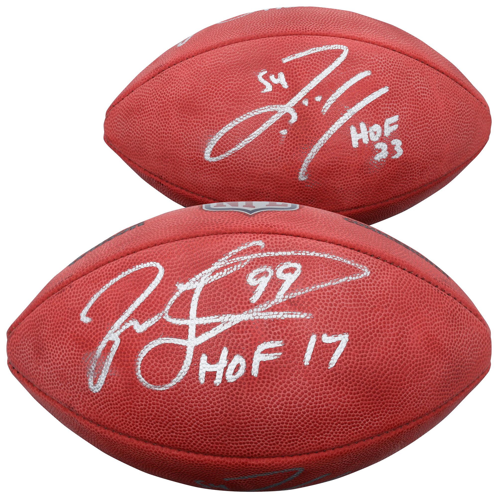 Zach Thomas & Jason Taylor Miami Dolphins Autographed Wilson Duke Full Color Football with Multiple Inscriptions