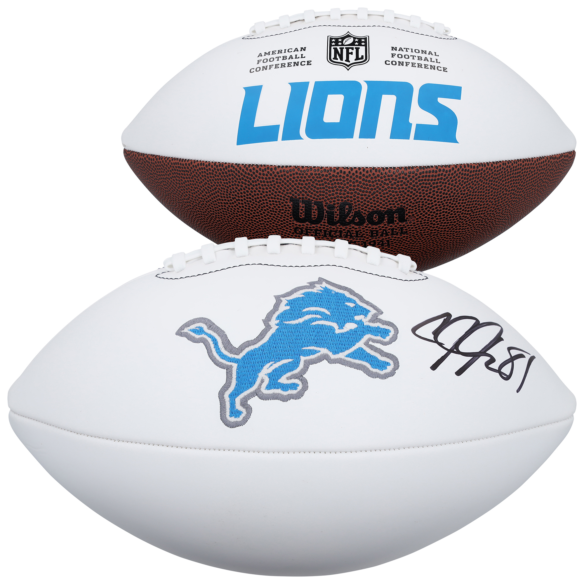 Calvin Johnson Detroit Lions Autographed Wilson White Panel Football