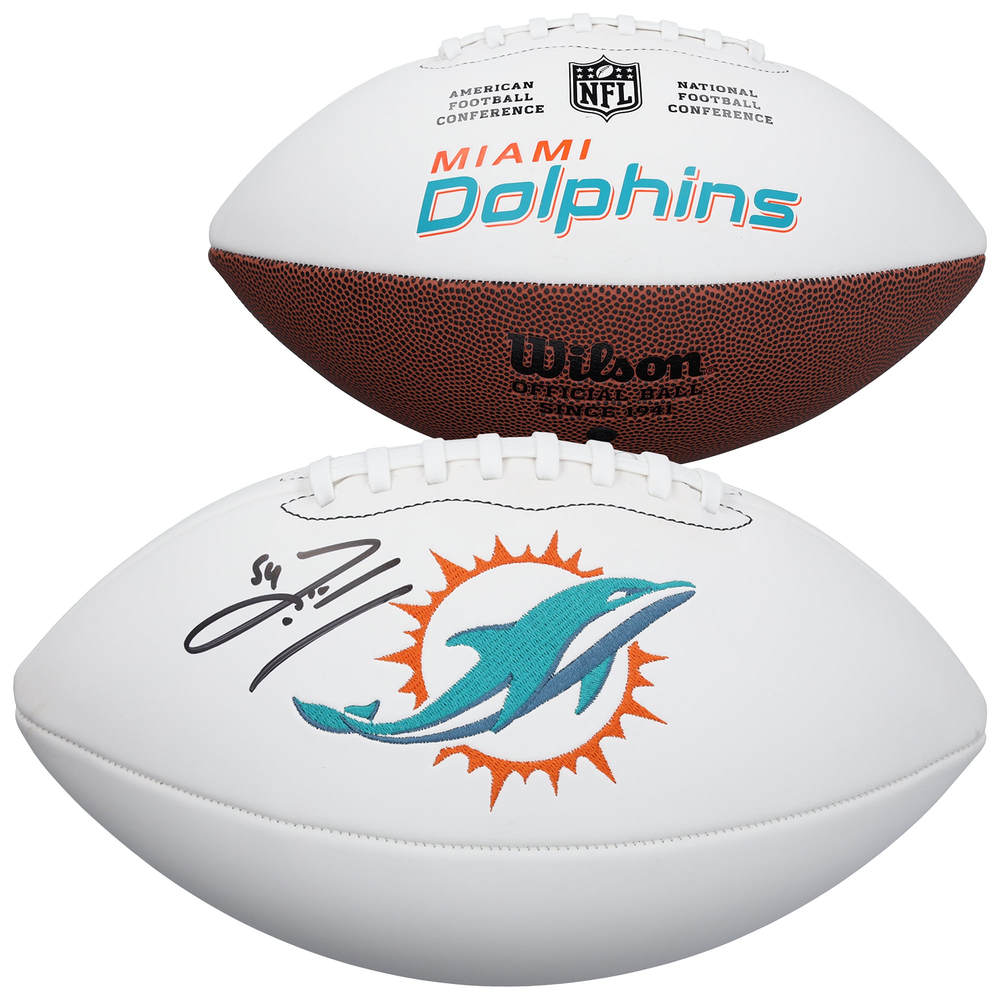 Zach Thomas Miami Dolphins Autographed Wilson White Panel Football