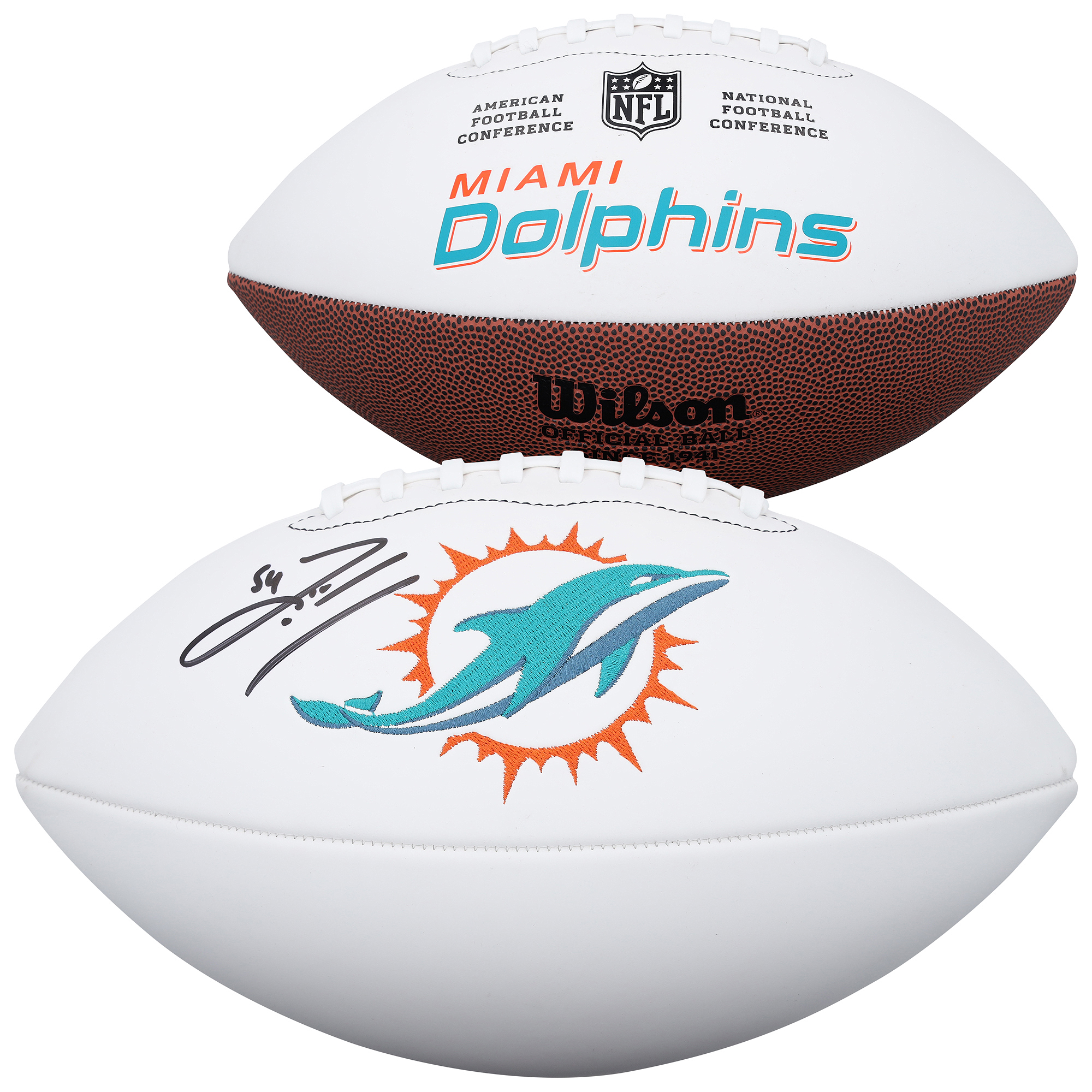 Zach Thomas Miami Dolphins Autographed Wilson White Panel Football