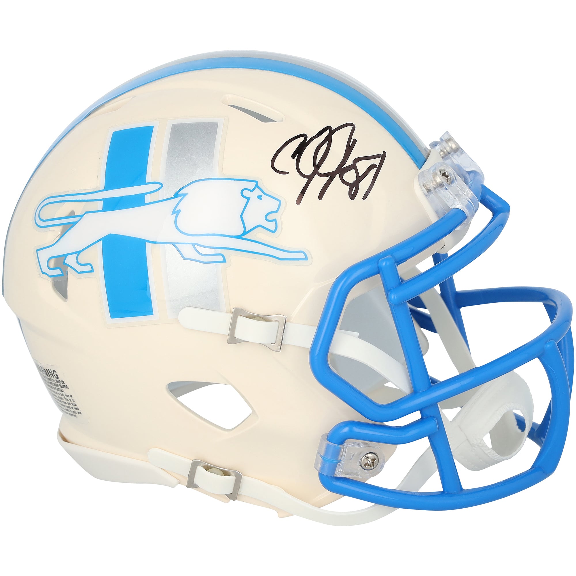 Calvin Johnson Detroit Lions Autographed Riddell Retro Speed Mini Helmet