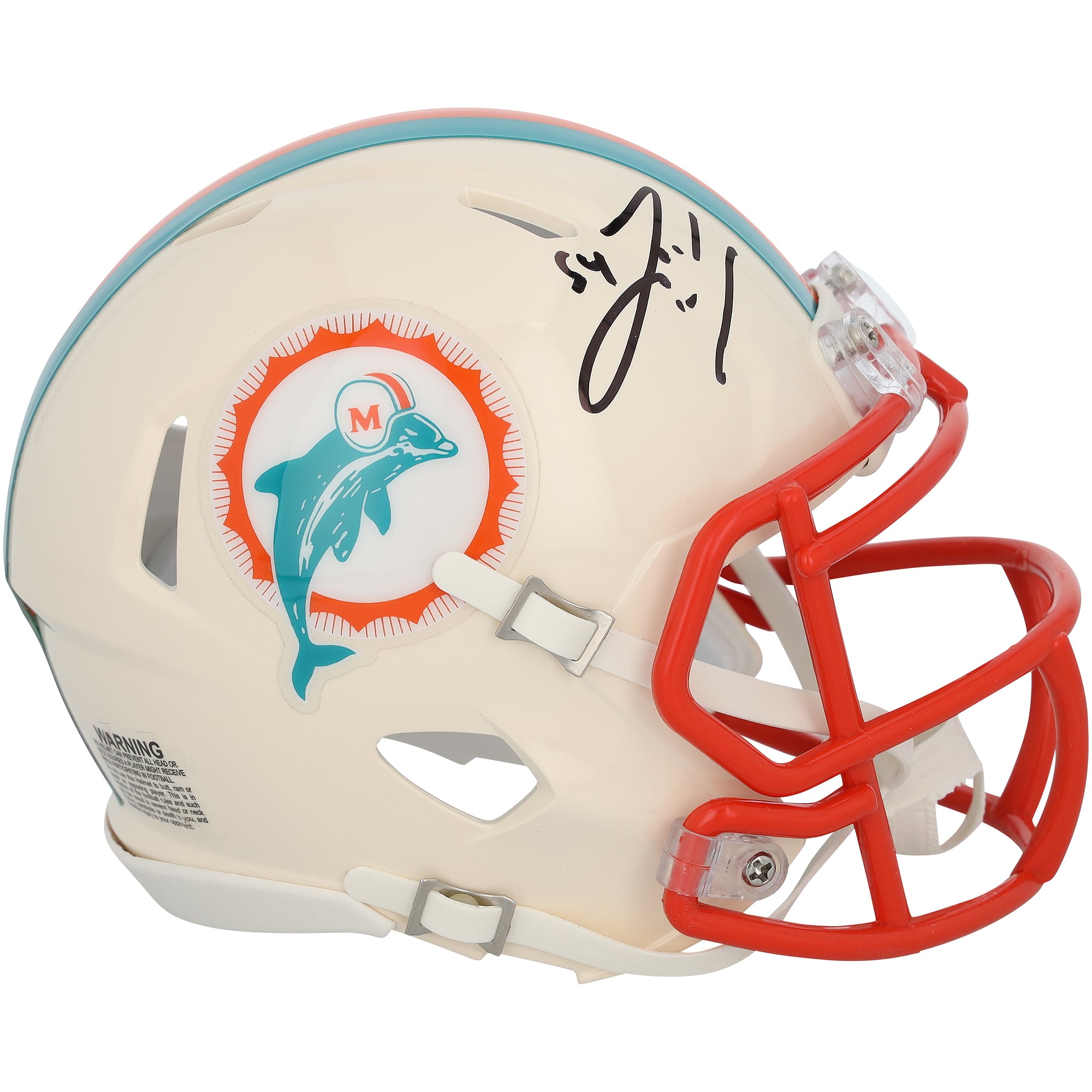 Zach Thomas Miami Dolphins Autographed Riddell 1997-2012 Throwback Speed Mini Helmet