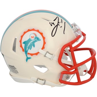 Zach Thomas Miami Dolphins Autographed Riddell 1997-2012 Throwback Speed Mini Helmet