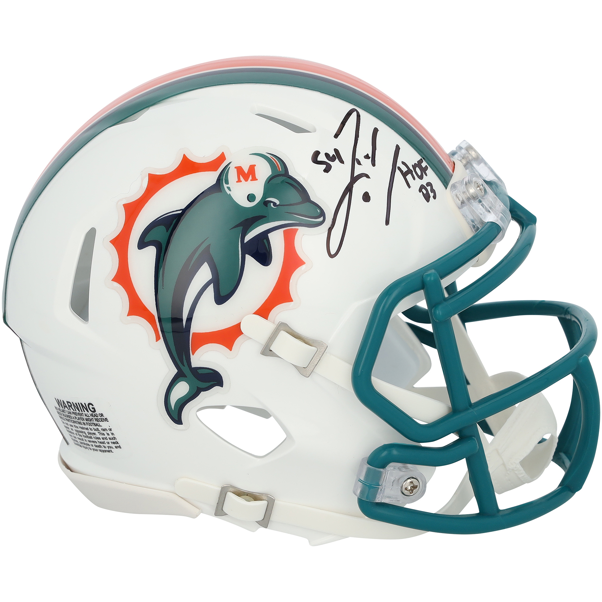 Zach Thomas Miami Dolphins Autographed Riddell 1997-2012 Throwback Speed Mini Helmet with "HOF 23" Inscription
