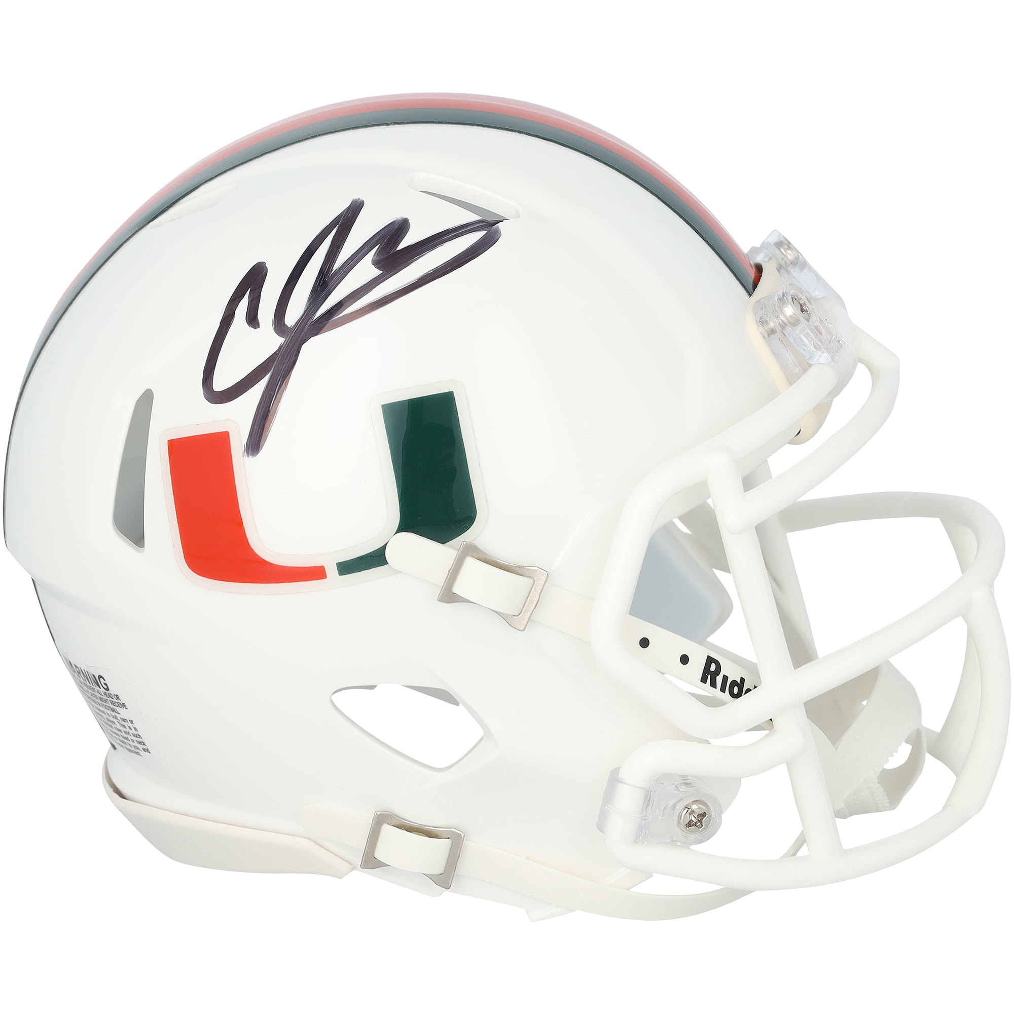 Andre Johnson Miami Hurricanes Autographed Riddell Speed Mini Helmet