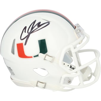 Andre Johnson Miami Hurricanes Autographed Riddell Speed Mini Helmet