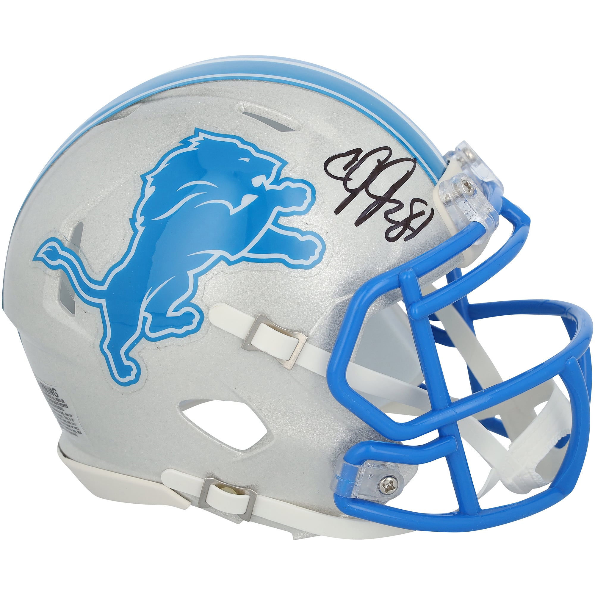 Calvin Johnson Detroit Lions Autographed Riddell 2024 Speed Mini Helmet
