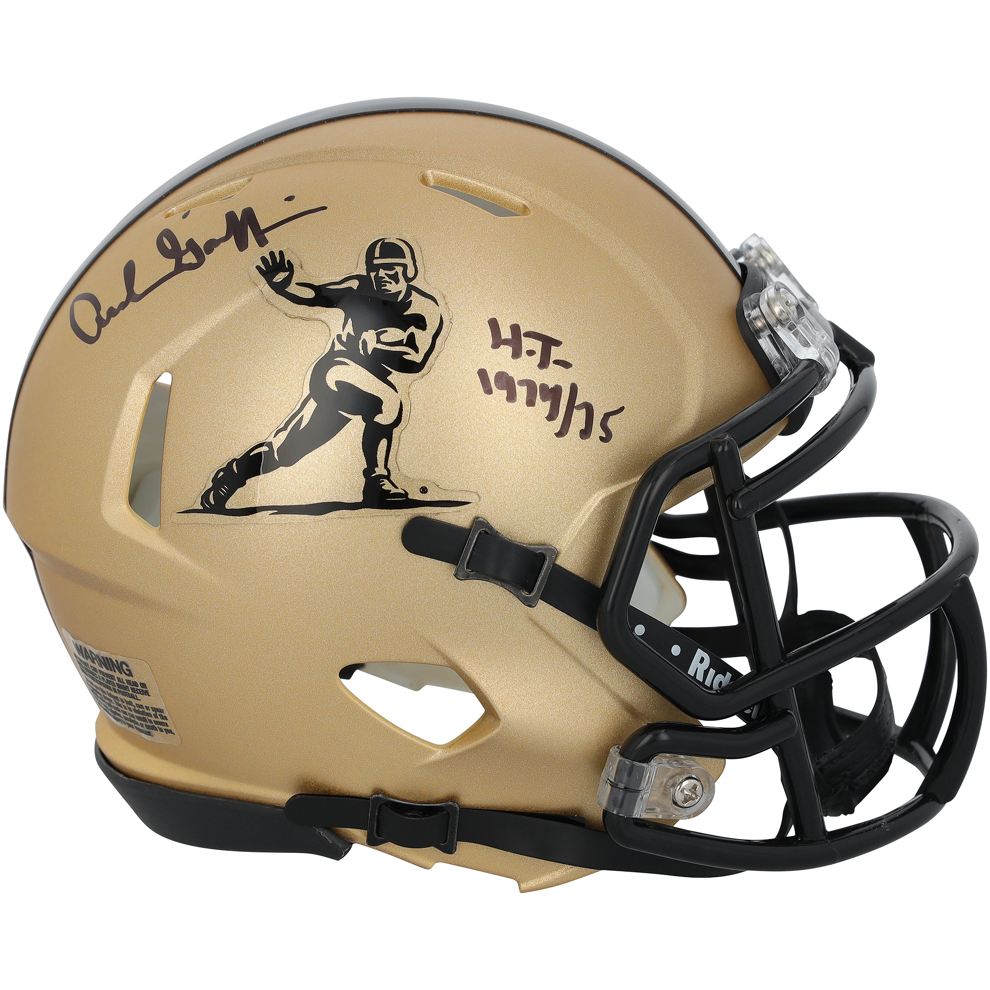 Archie Griffin Ohio State Buckeyes Autographed Riddell Heisman Gold Speed Mini Helmet with "HT 74-75" Inscription