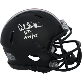 "Archie Griffin Ohio State Buckeyes Autographed Riddell Satin Black Speed Mini Helmet with ""HT 74-75"" Inscription"