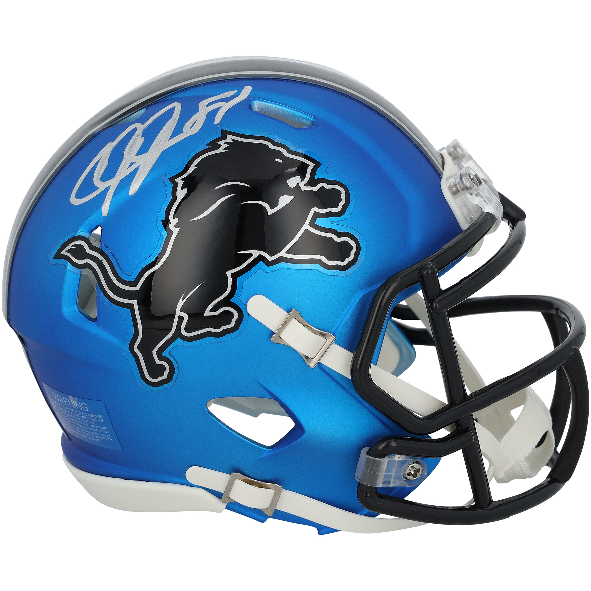 Calvin Johnson Detroit Lions Autographed Riddell 2024 Alternate Speed Mini Helmet