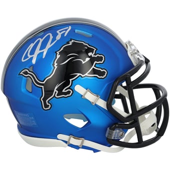 Calvin Johnson Detroit Lions Autographed Riddell 2024 Alternate Speed Mini Helmet