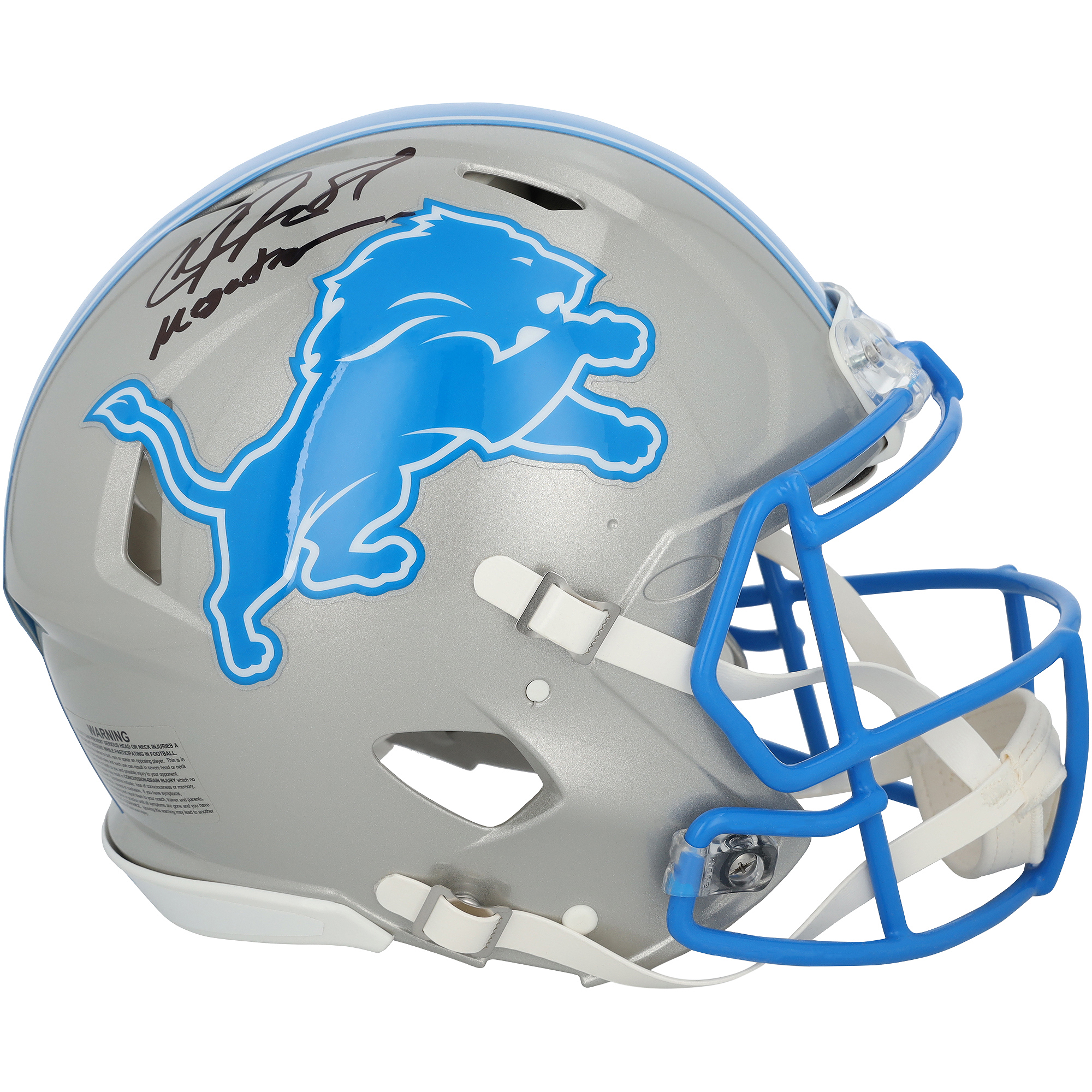 Calvin Johnson Detroit Lions Autographed Riddell 2024 Speed Authentic Helmet with "Megatron" Inscription