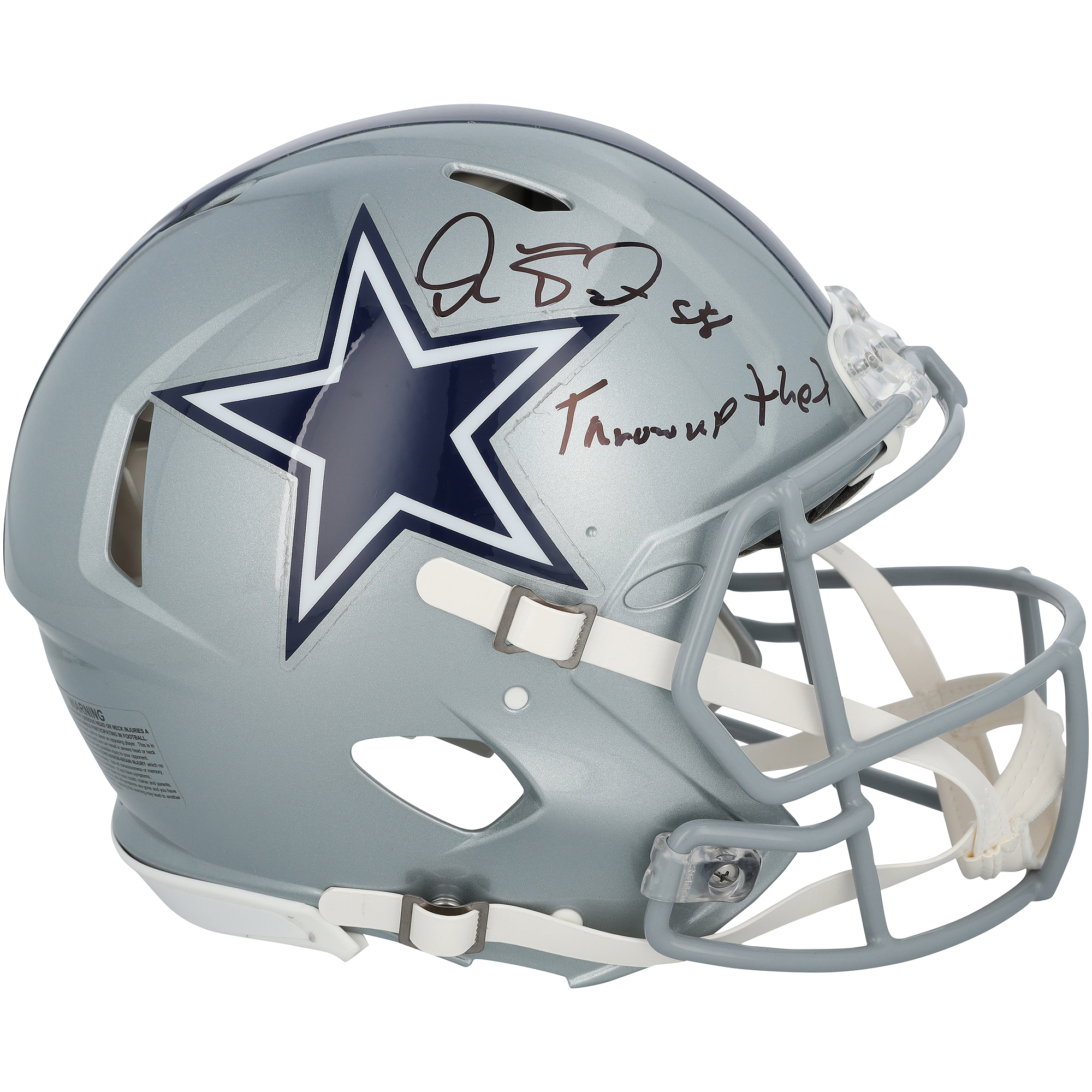 Dez Bryant Dallas Cowboys Autographed Riddell Speed Authentic Helmet with "Throw Up the X" Inscription