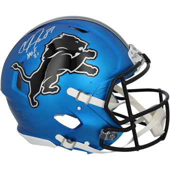 Calvin Johnson Detroit Lions Autographed Riddell 2024 Alternate Speed Authentic Helmet with "HOF 21" Inscription