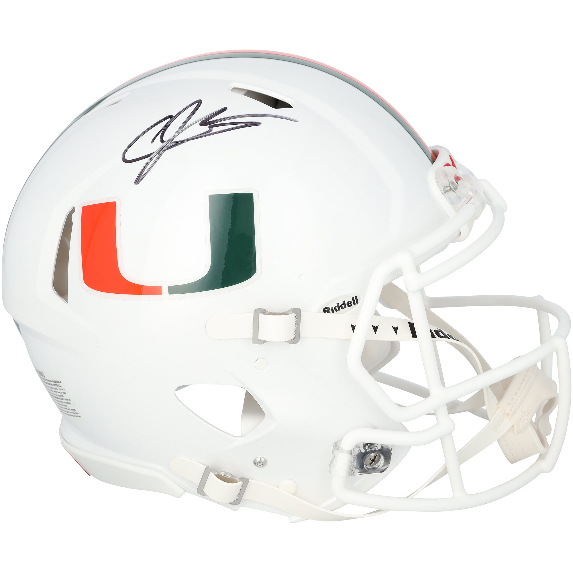 Andre Johnson Miami Hurricanes Autographed Riddell Speed Authentic Helmet