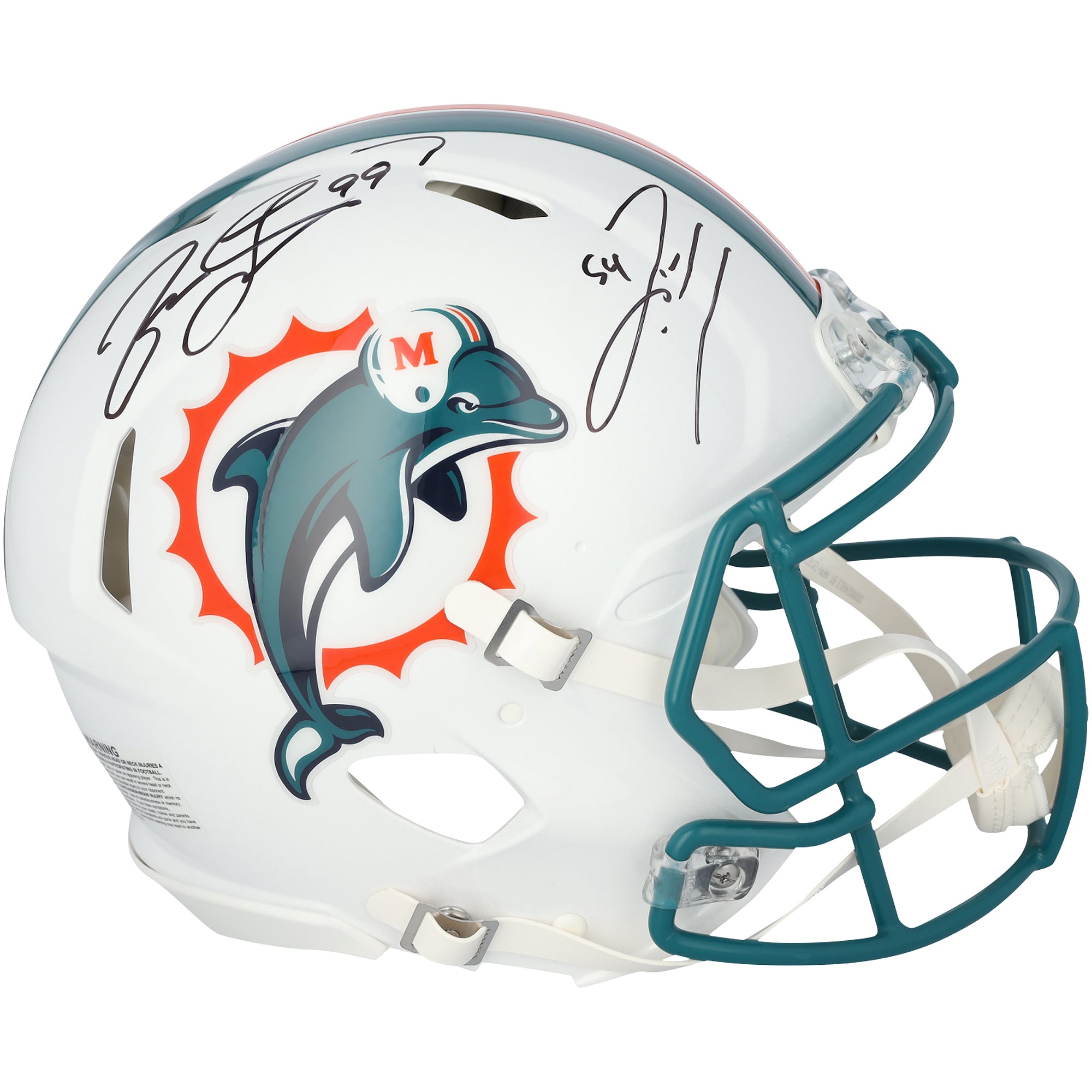 Zach Thomas & Jason Taylor Miami Dolphins Autographed Riddell 1997-2012 Throwback Speed Authentic Helmet