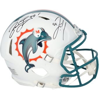 Zach Thomas & Jason Taylor Miami Dolphins Autographed Riddell 1997-2012 Throwback Speed Authentic Helmet