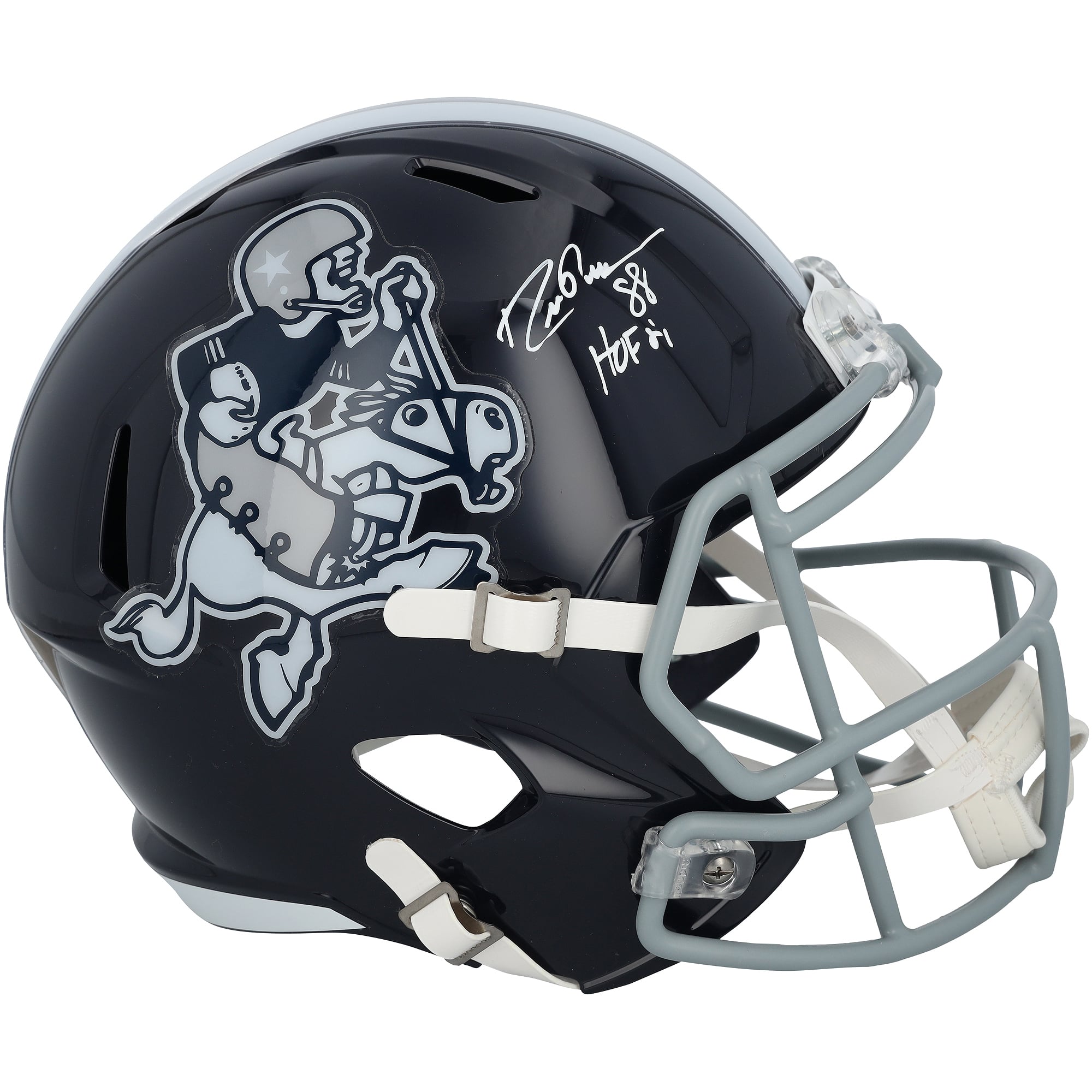 Drew Pearson Dallas Cowboys Autographed Riddell Cowboy Joe Speed Replica Helmet with "HOF 21" Inscription