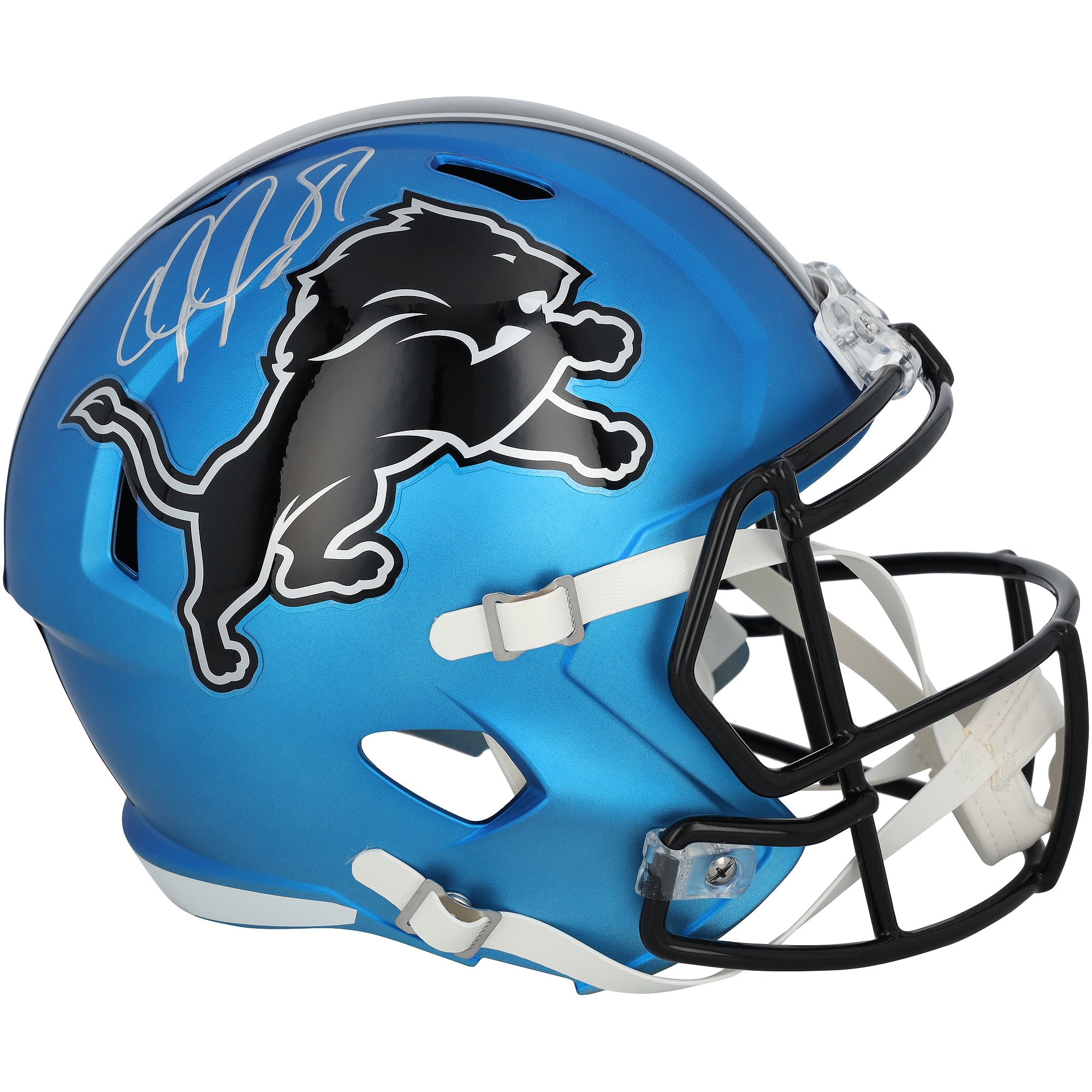 Calvin Johnson Detroit Lions Autographed Riddell 2024 Alternate Speed Replica Helmet