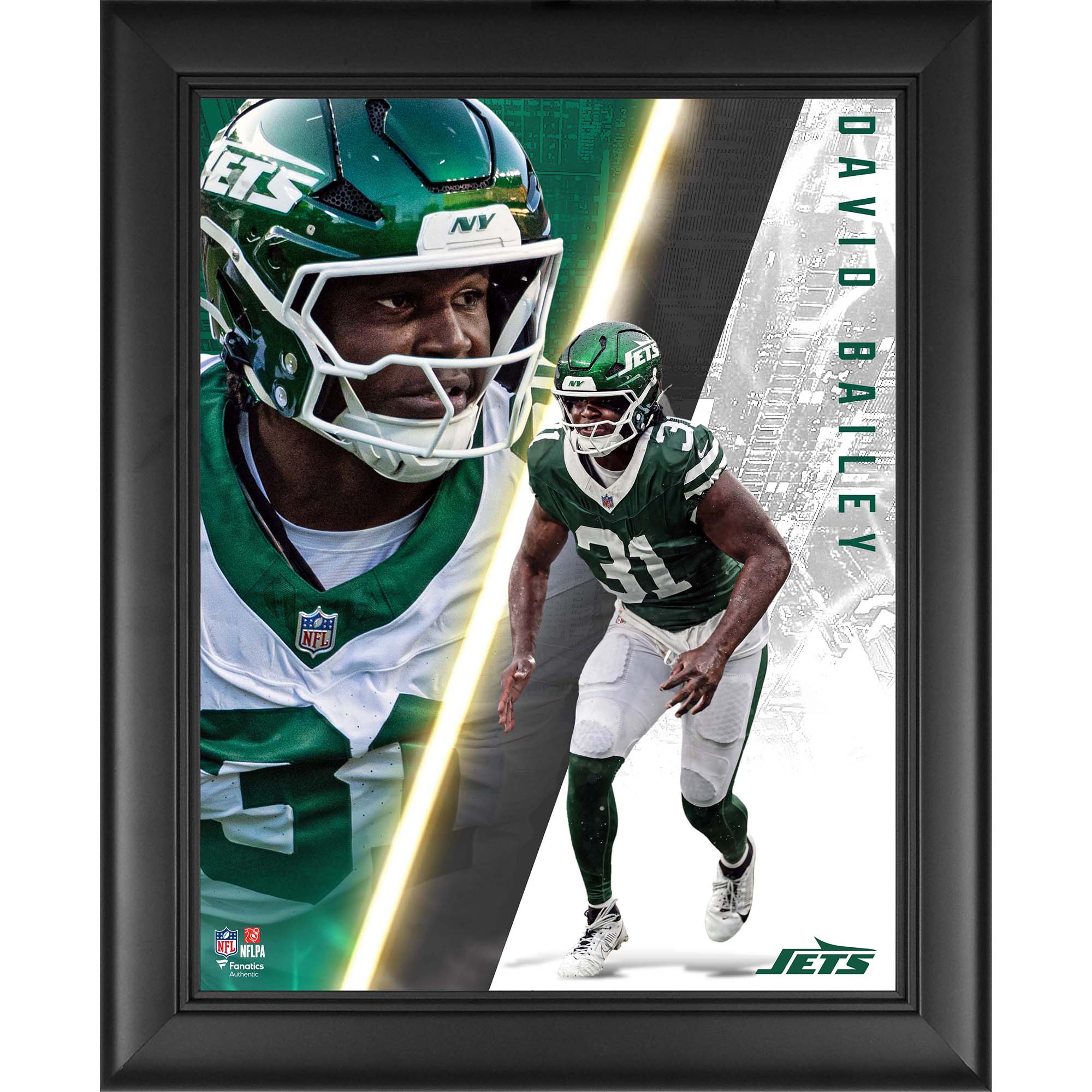 David Bailey New York Jets Framed 13" x 16" Radiance Collage