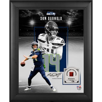 Sam Darnold Seattle Seahawks Facsimile Signature Framed 11" x 14" Showcase Collage with a Piece of Game-Used Football - Limited Edition of 250