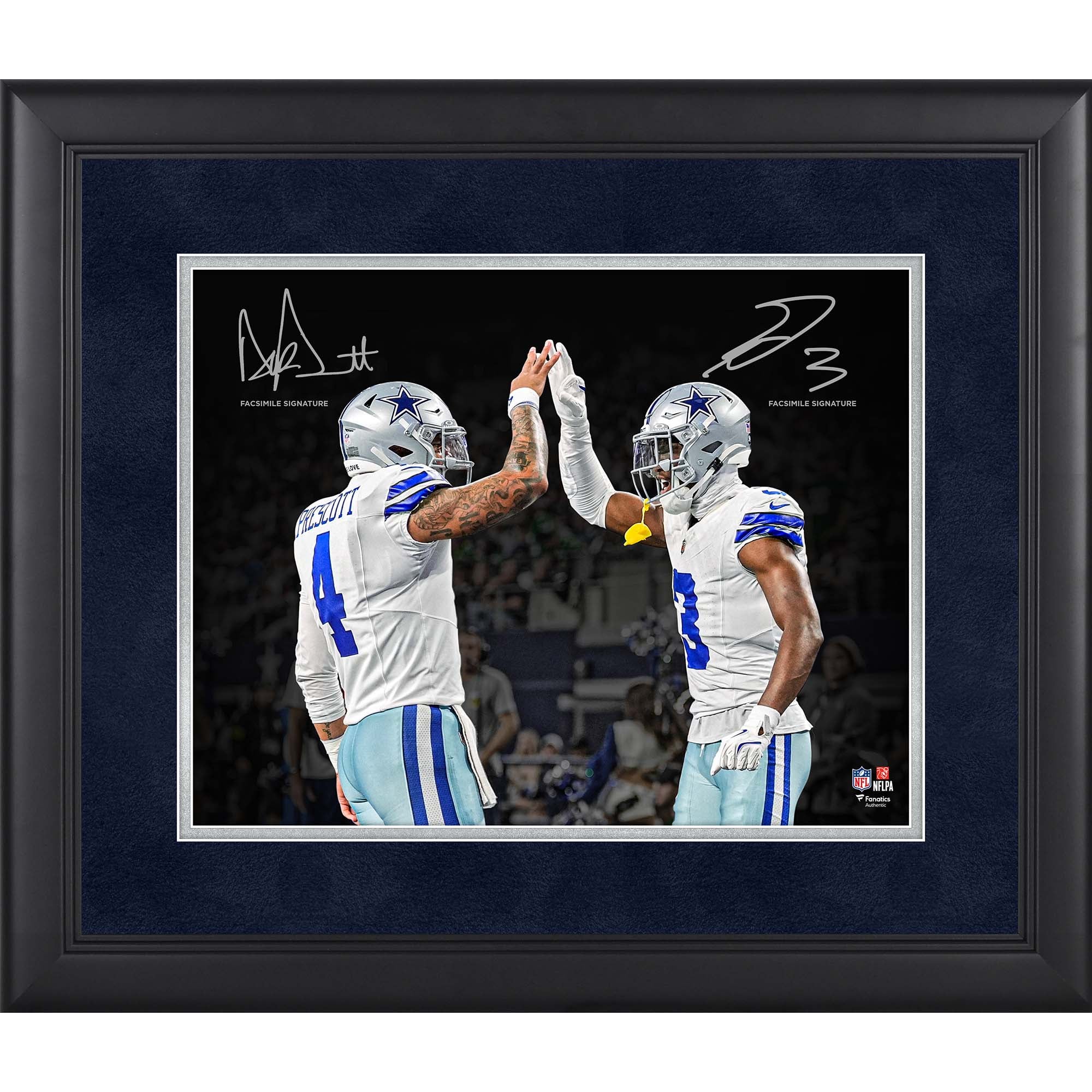 Dak Prescott & George Pickens Dallas Cowboys Facsimile Signature Framed 11" x 14" Spotlight Photograph