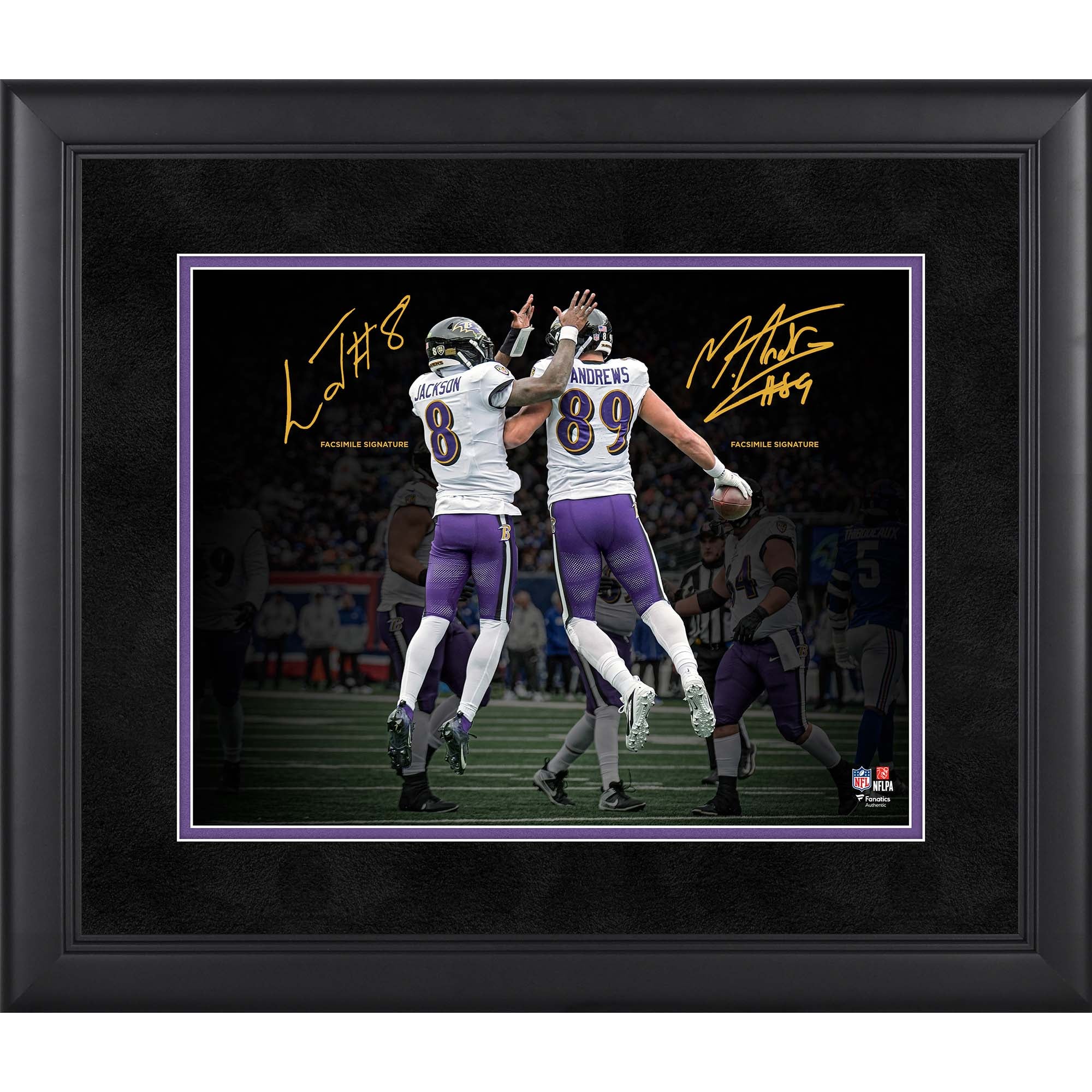 Lamar Jackson & Mark Andrews Baltimore Ravens Facsimile Signature Framed 11" x 14" Spotlight Photograph